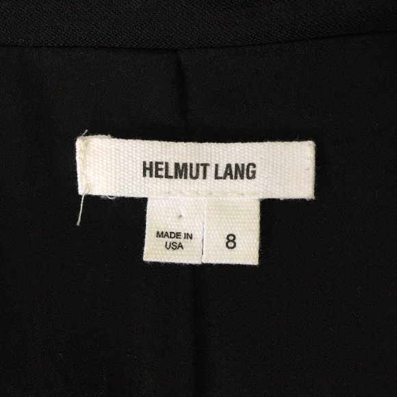 Helmut Lang Womens Black One Button Structured Jacket Blazer Size 8 Cropped - Picture 11 of 13